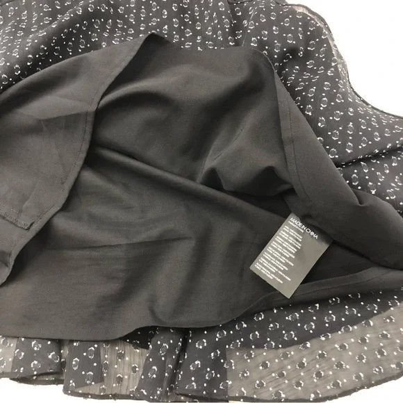 Club Monaco black Swiss dot jacquard ruffle lined mini skirt Size 4 - Picture 6 of 9